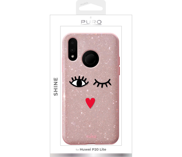 Etui Glitter EYES Shine Cover do Huawei P 20 Lite różowe złoto - 1383989 - zdjęcie 2